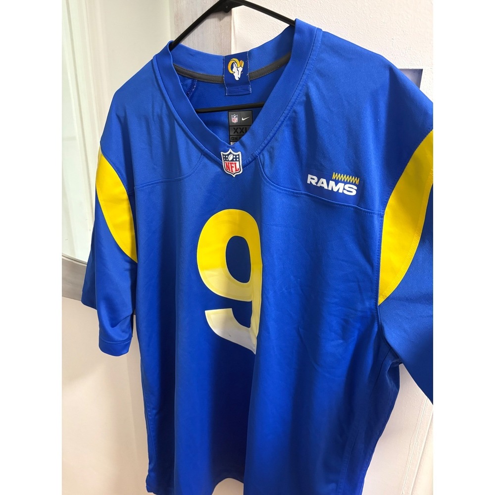Nike Los Angeles Rams Matthew Stafford #9 NFL Jersey Blue Yellow Mens XXL